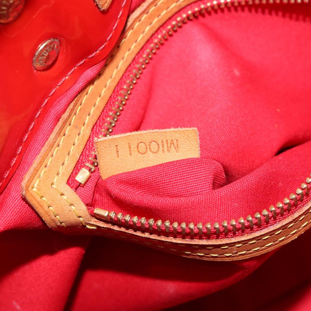 LOUIS VUITTON Monogram Vernis Reade PM Hand Bag Red Rouge M91088 LV Auth 147255