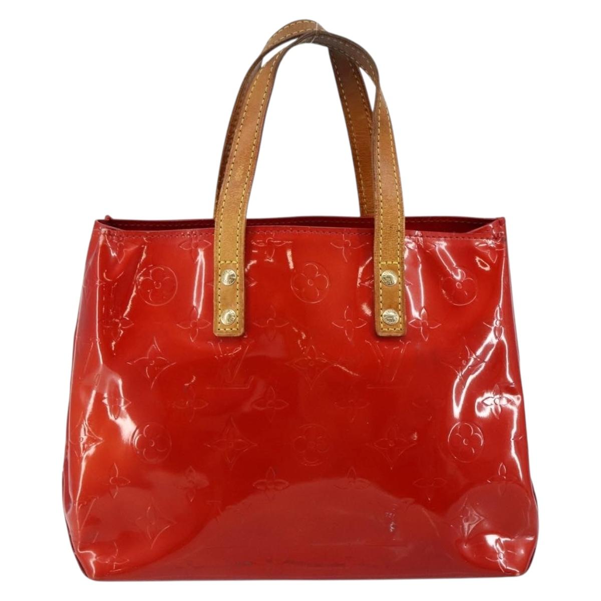 LOUIS VUITTON Monogram Vernis Reade PM Hand Bag Red Rouge M91088 LV Auth 147255