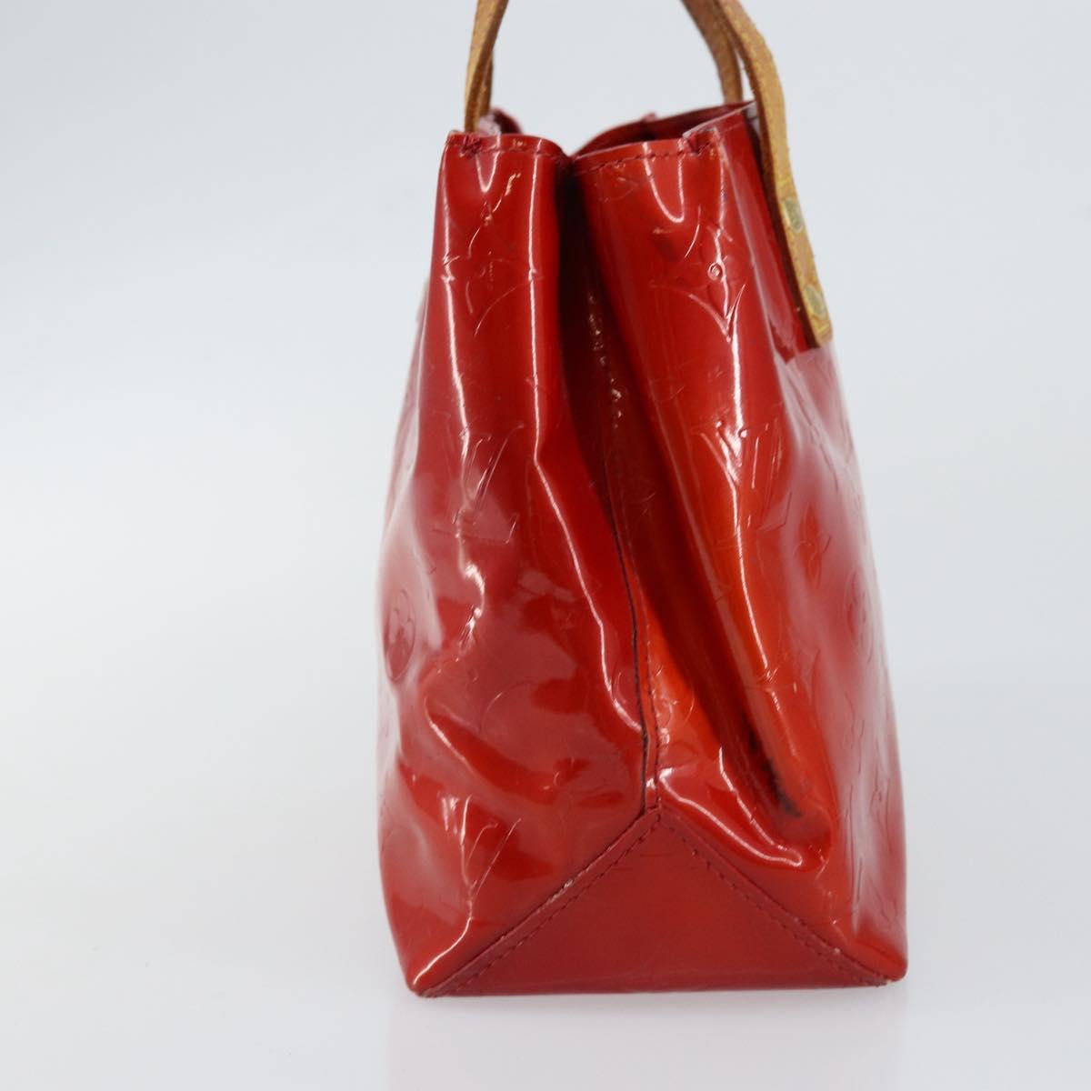 LOUIS VUITTON Monogram Vernis Reade PM Hand Bag Red Rouge M91088 LV Auth 147255