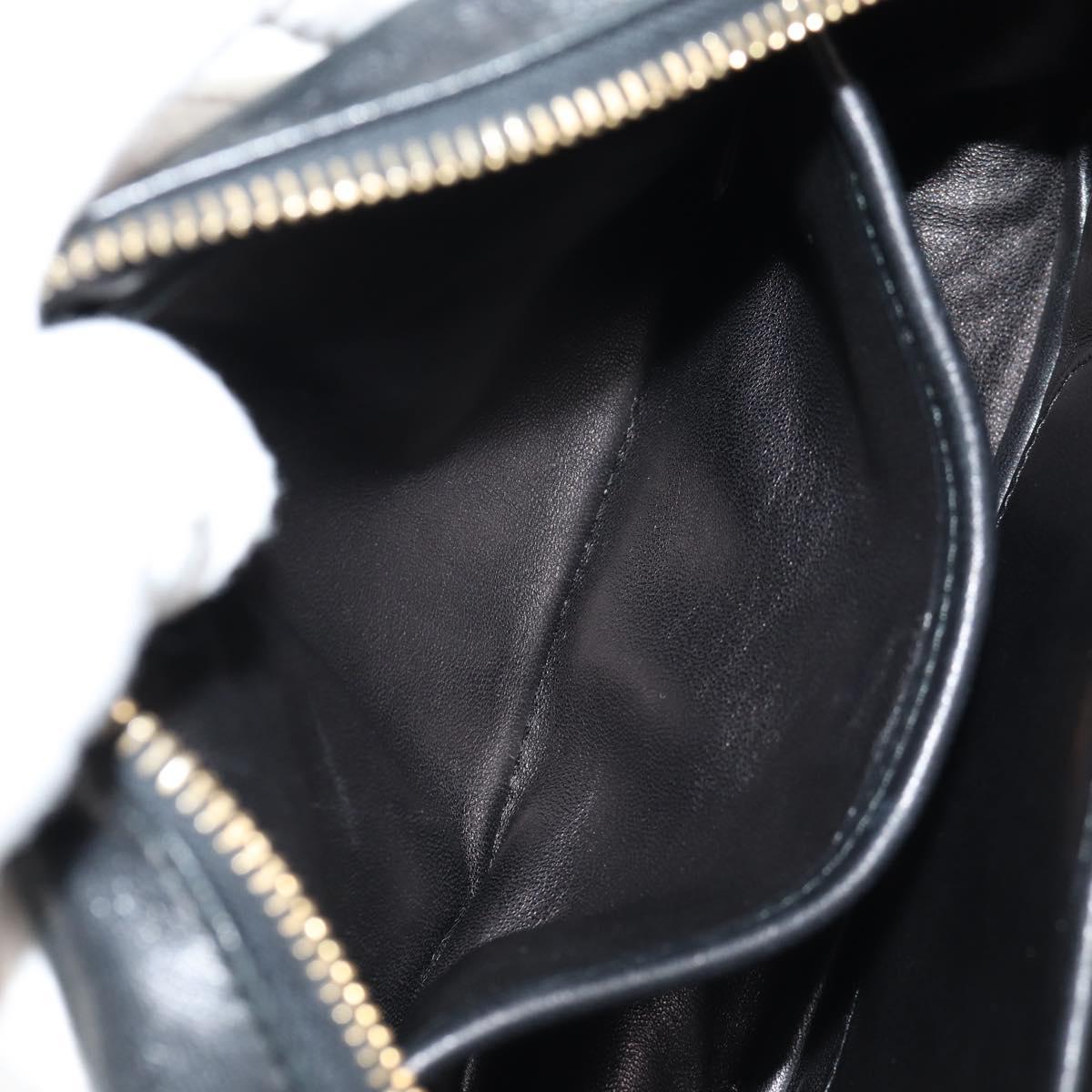 PRADA Ribbon Shoulder Bag Leather Black Red gold Auth 147259V