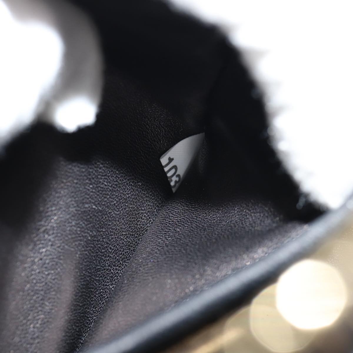 PRADA Ribbon Shoulder Bag Leather Black Red gold Auth 147259V