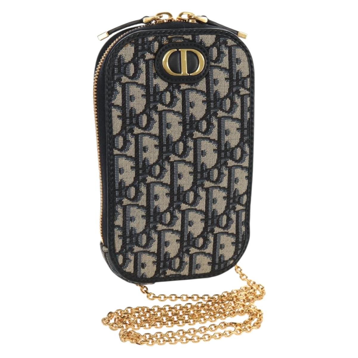 Christian Dior Trotter Canvas Dior 30 Montaigne Chain Pouch Navy Auth 147260M