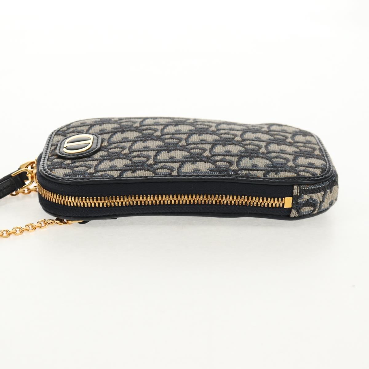 Christian Dior Trotter Canvas Dior 30 Montaigne Chain Pouch Navy Auth 147260M