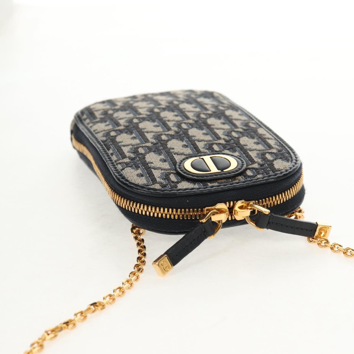 Christian Dior Trotter Canvas Dior 30 Montaigne Chain Pouch Navy Auth 147260M