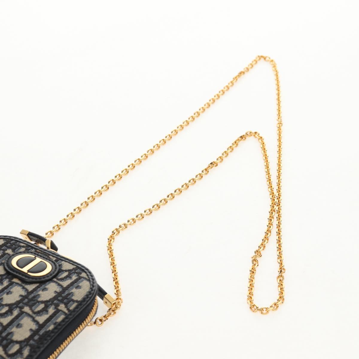 Christian Dior Trotter Canvas Dior 30 Montaigne Chain Pouch Navy Auth 147260A