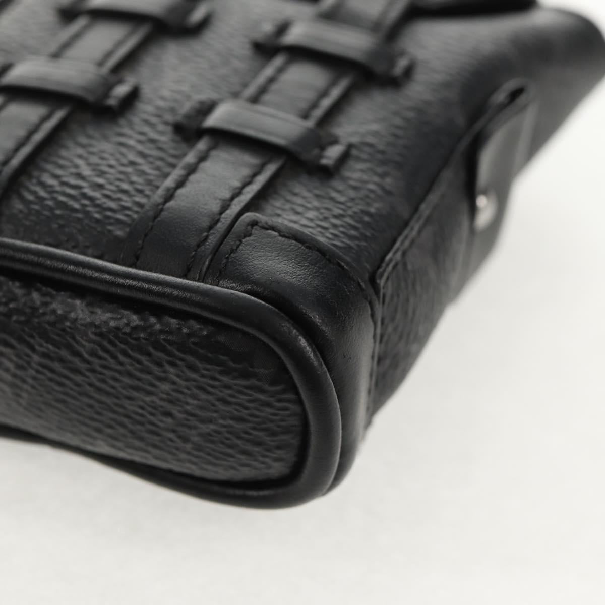 LOUIS VUITTON Monogram Eclipse Bijoux Sac Mini Christopher M77166 Auth 147262M