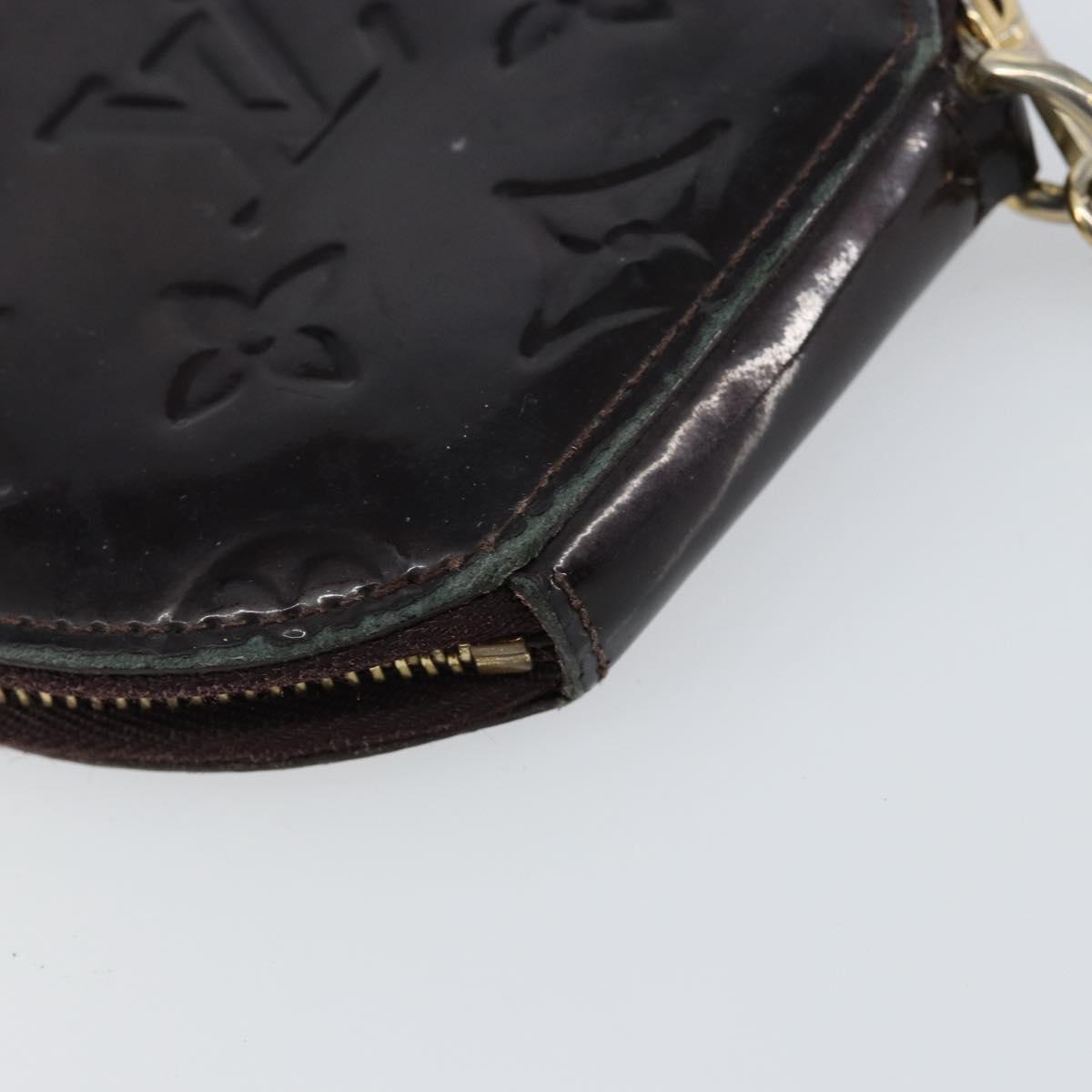 LOUIS VUITTON Vernis Porte Monnaie Ecruil Coin Purse Amarante M91386 Auth 147263