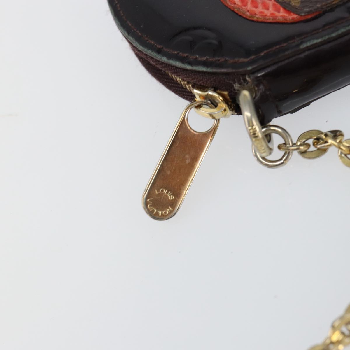 LOUIS VUITTON Vernis Porte Monnaie Ecruil Coin Purse Amarante M91386 Auth 147263