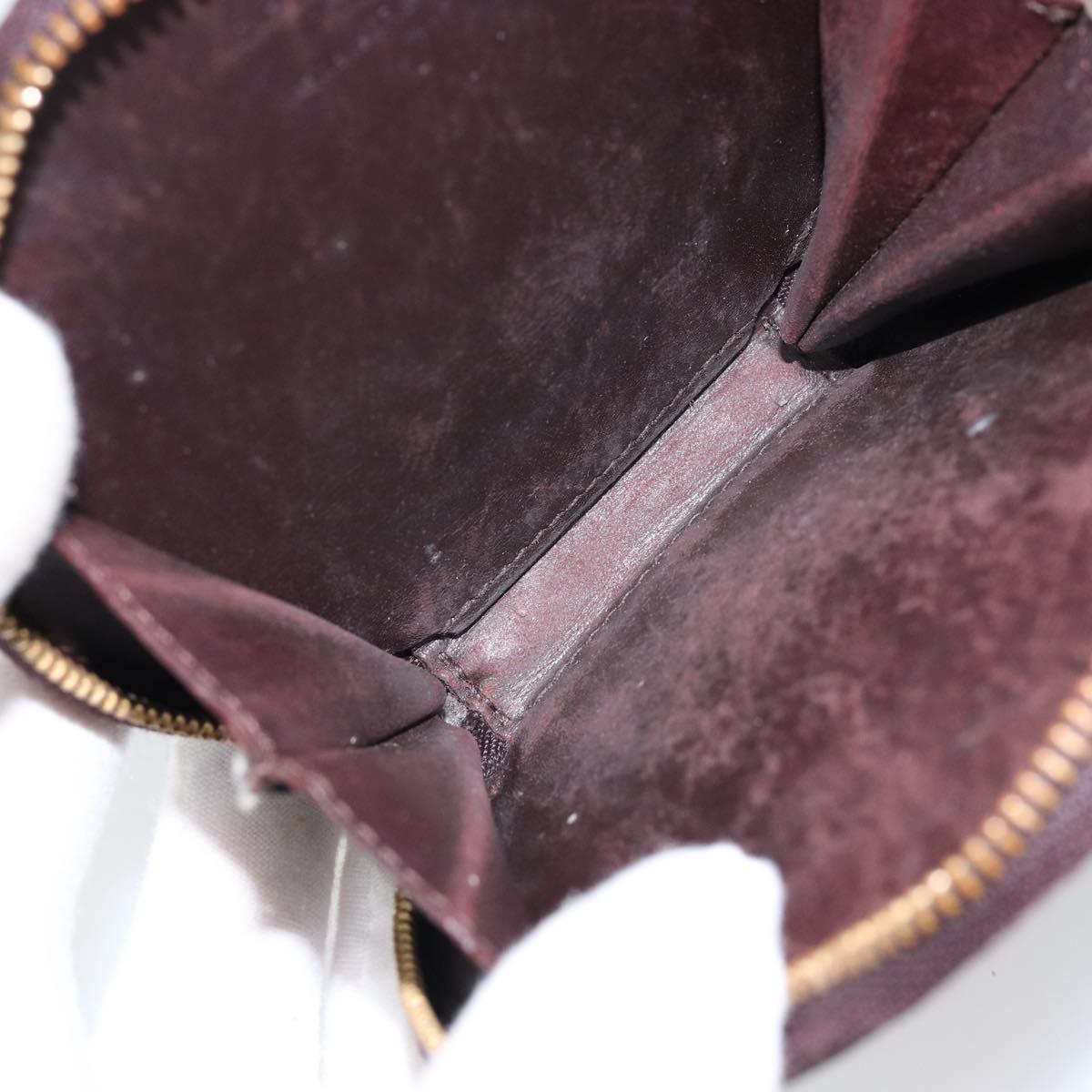 LOUIS VUITTON Vernis Porte Monnaie Ecruil Coin Purse Amarante M91386 Auth 147263