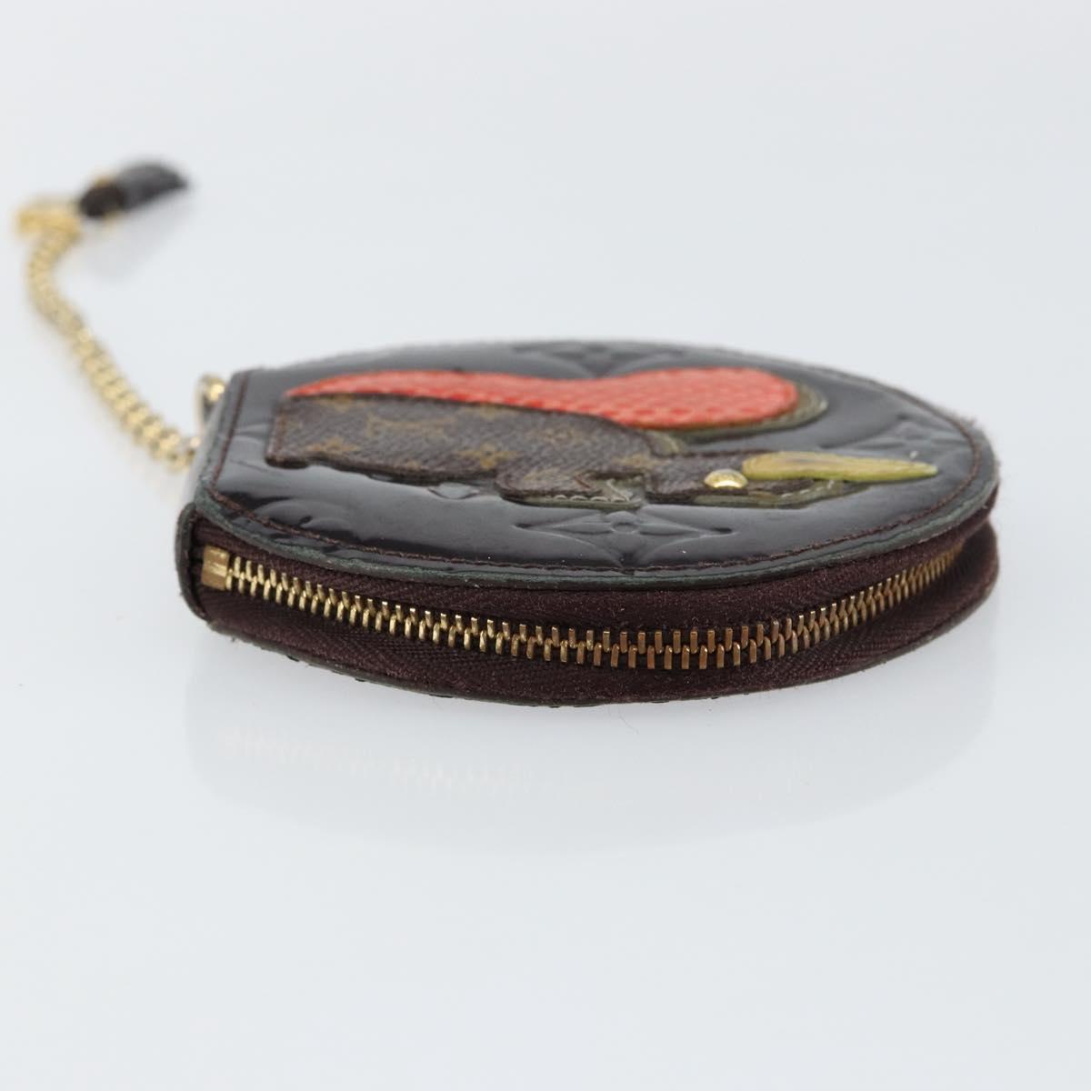 LOUIS VUITTON Vernis Porte Monnaie Ecruil Coin Purse Amarante M91386 Auth 147263