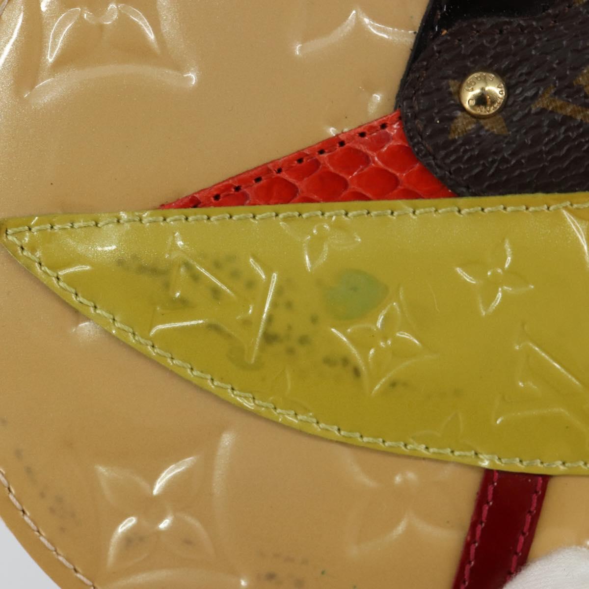 LOUIS VUITTON Vernis Porte Monnaie Oiseaux Rose flow Lantern M91388 Auth 147264