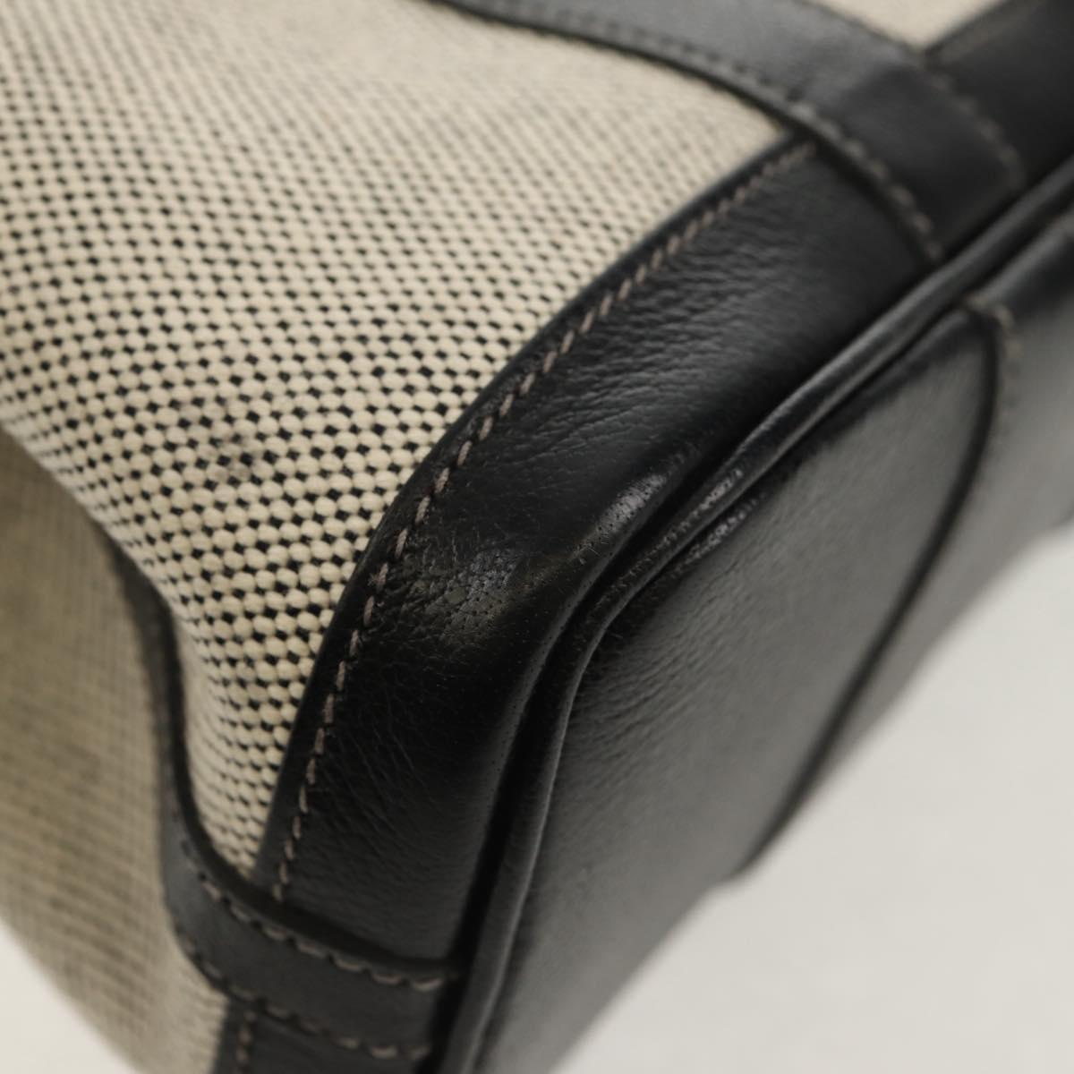 HERMES Garden Party Pouch Canvas Gray Silver Auth 147267SM