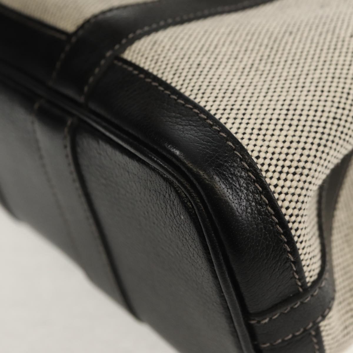 HERMES Garden Party Pouch Canvas Gray Silver Auth 147267SM