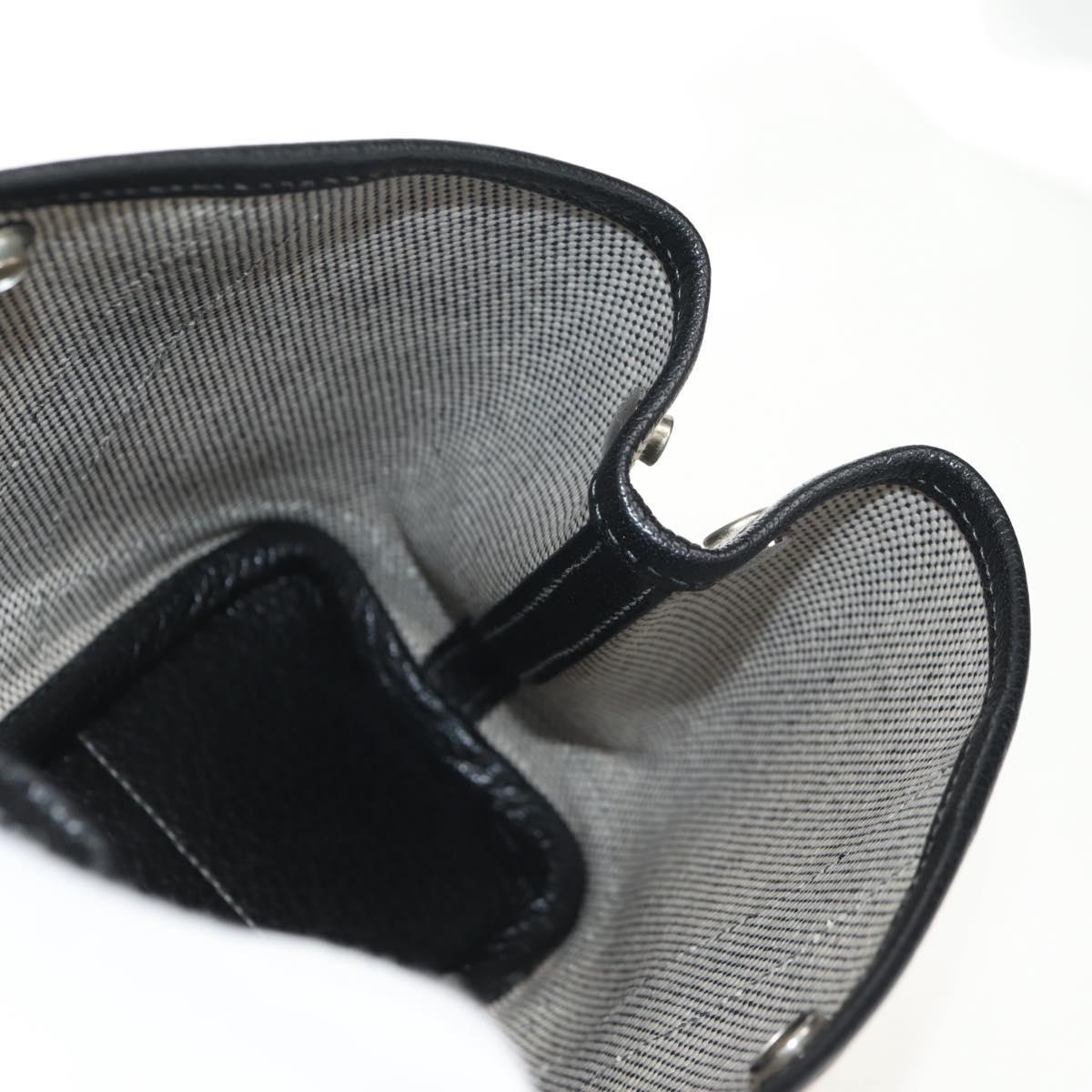 HERMES Garden Party Pouch Canvas Gray Silver Auth 147267SM