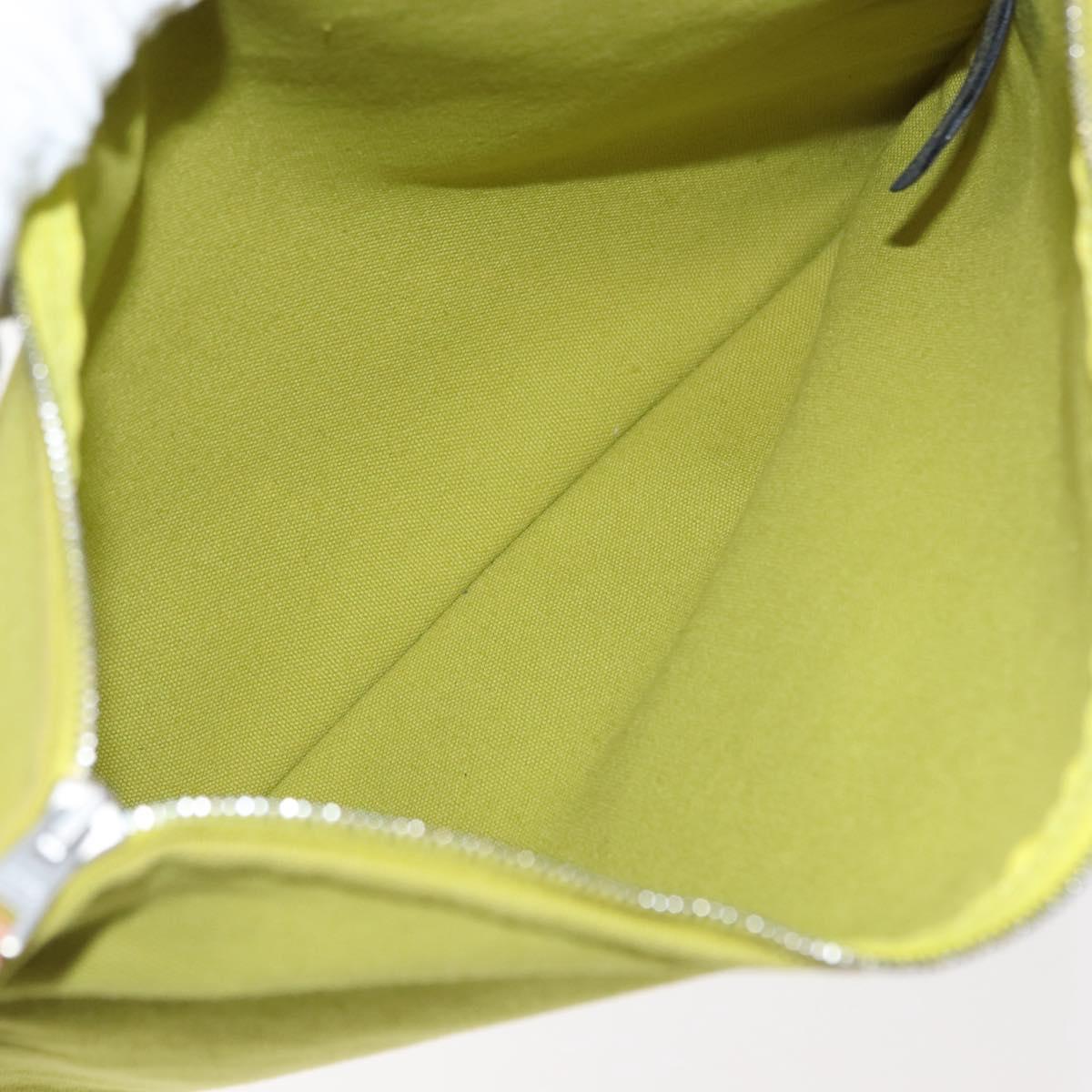 HERMES Bora Bora Pouch Canvas 3 Set Green Silver Auth 147270