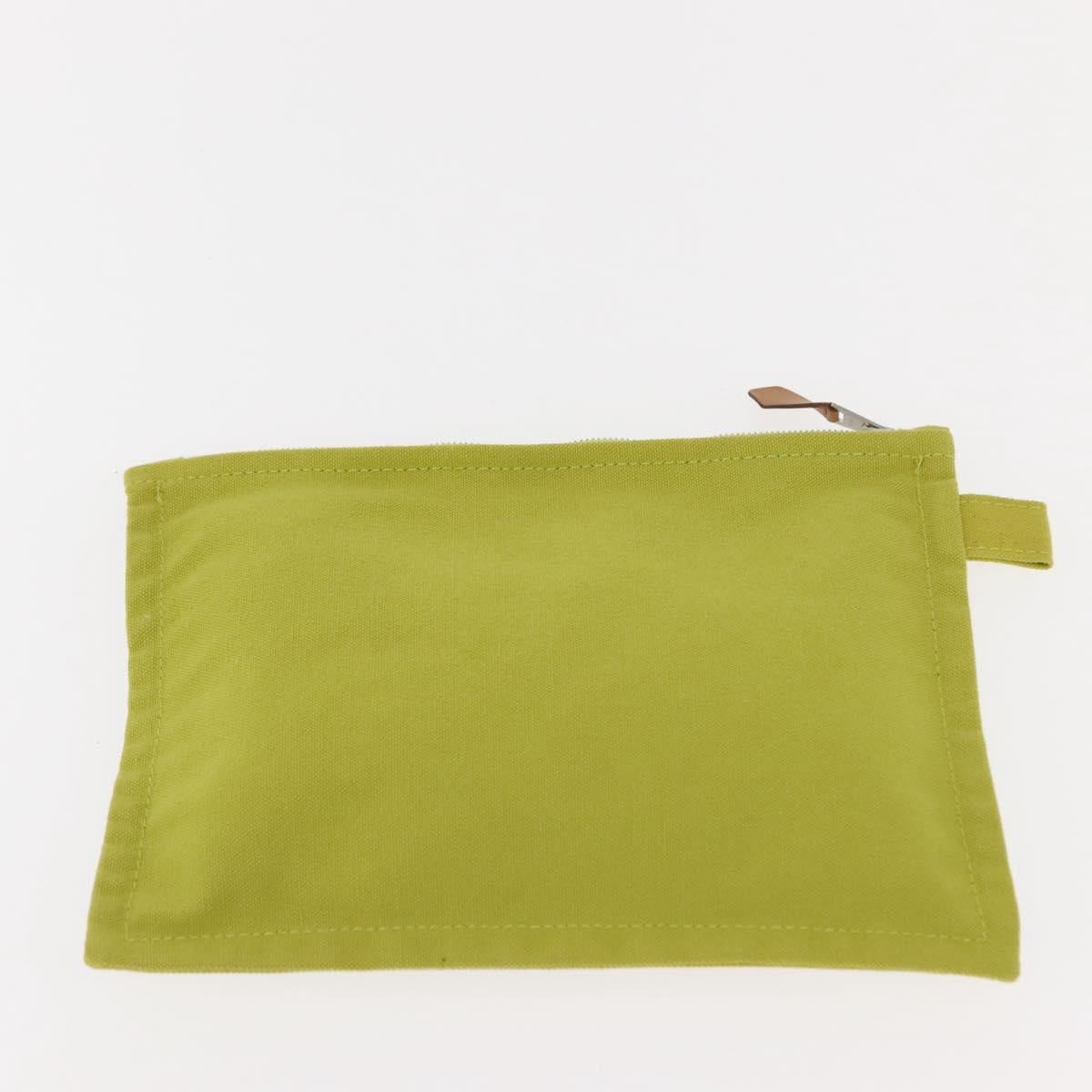 HERMES Bora Bora Pouch Canvas 3 Set Green Silver Auth 147270