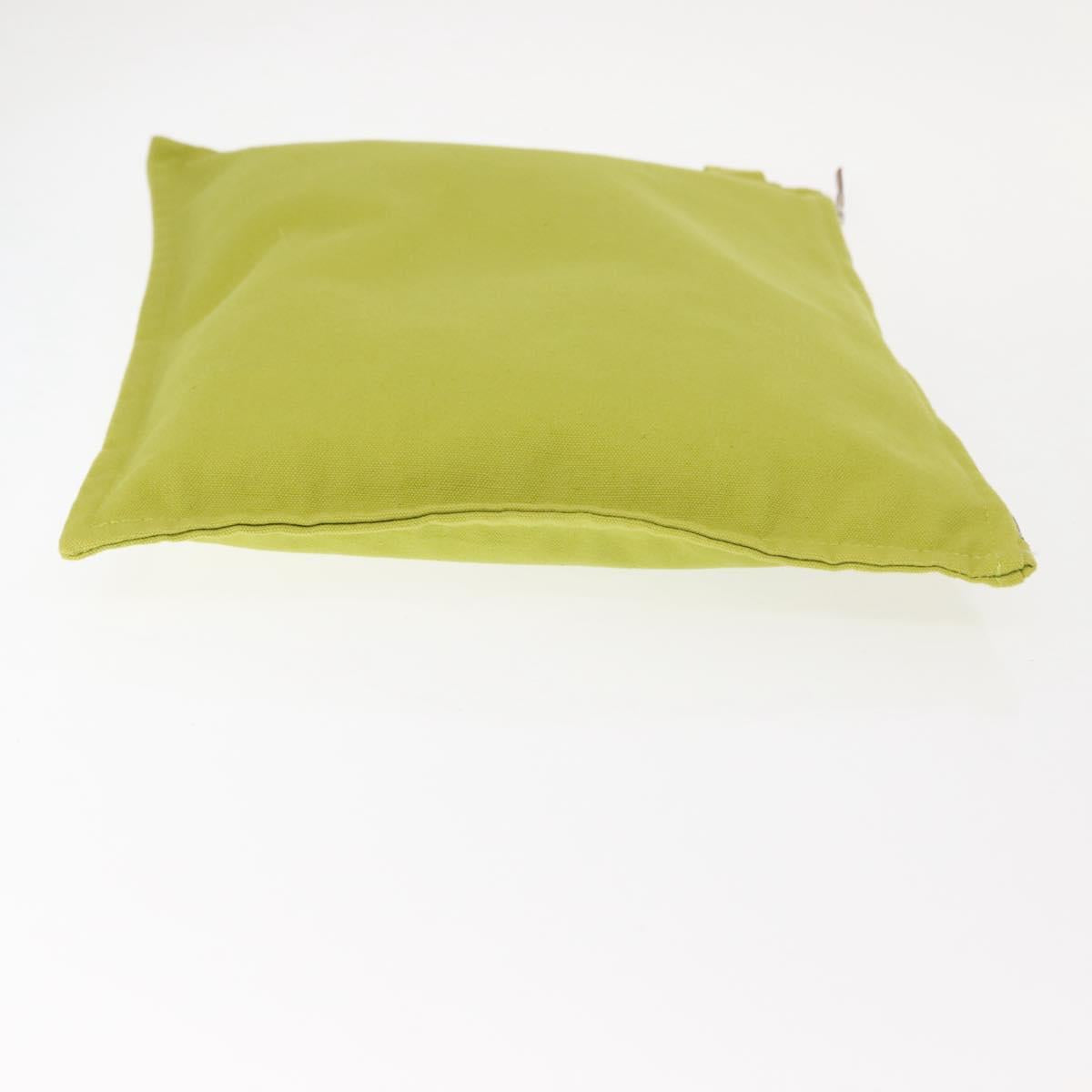 HERMES Bora Bora Pouch Canvas 3 Set Green Silver Auth 147270