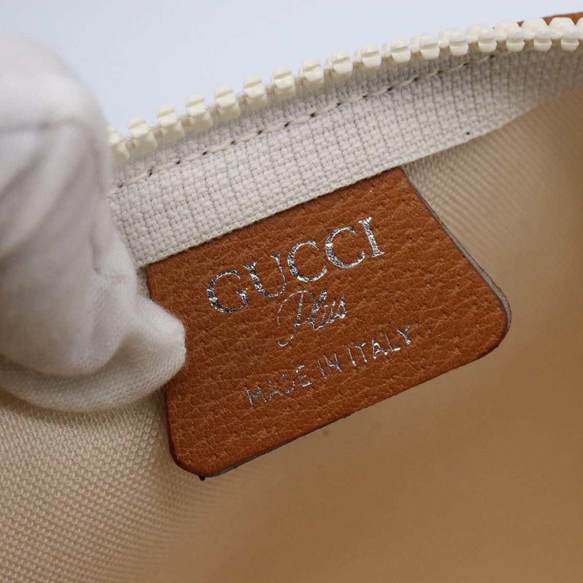GUCCI GG Supreme GUCCI PLUS Clutch Bag PVC Leather White Auth 147271