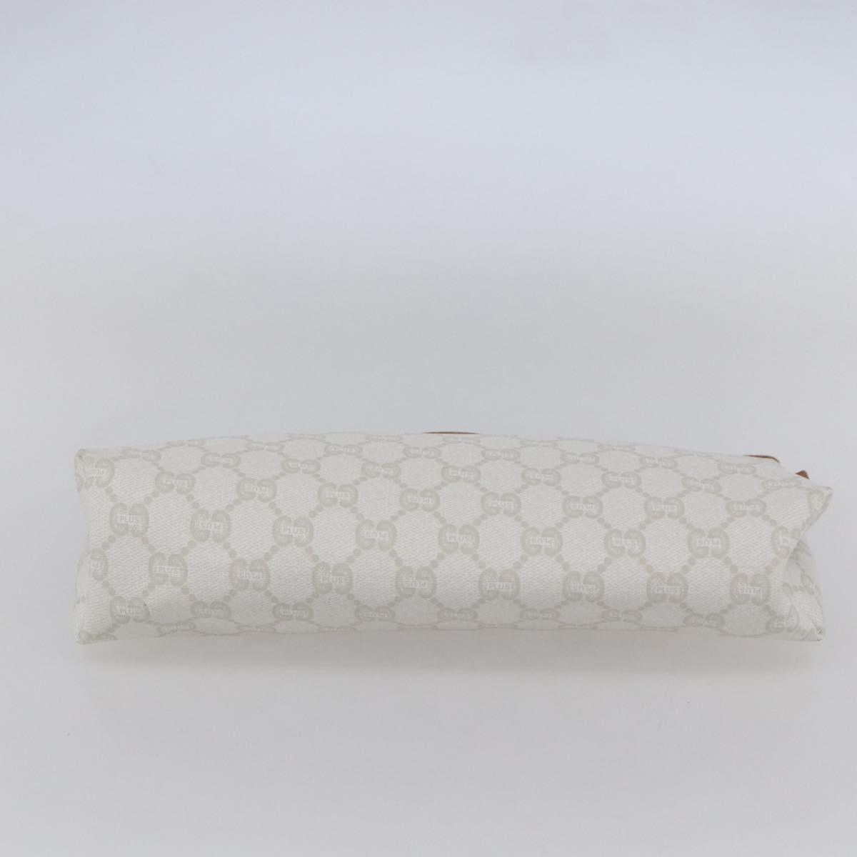 GUCCI GG Supreme GUCCI PLUS Clutch Bag PVC Leather White Auth 147271