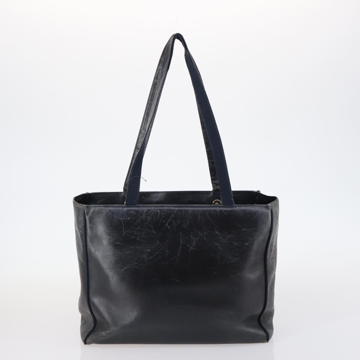 Salvatore Ferragamo Vala Shoulder Bag Leather 2Set Brown Navy Auth 147275