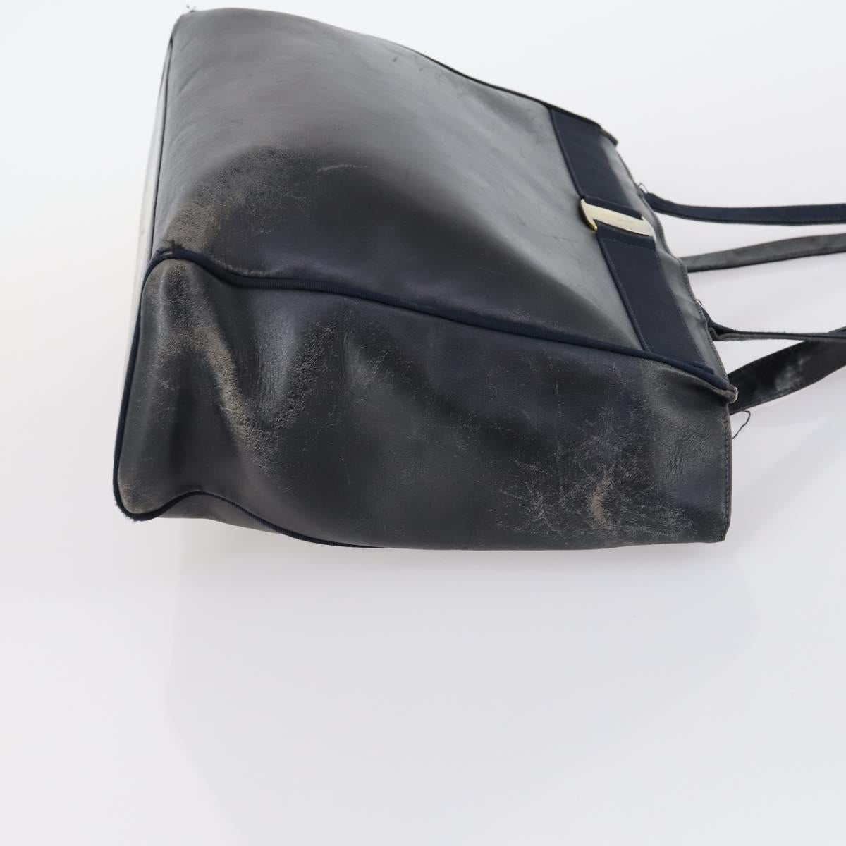 Salvatore Ferragamo Vala Shoulder Bag Leather 2Set Brown Navy Auth 147275