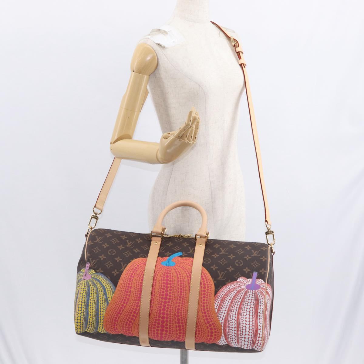 LOUIS VUITTON Yayoi Kusama Keepall Bandouliere 45 Bag M46441 LV Auth 147286SM