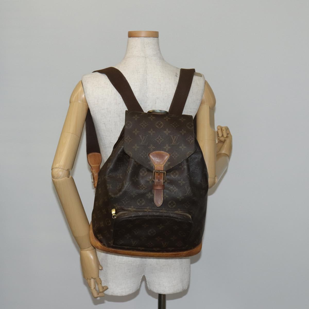 LOUIS VUITTON Monogram Montsouris GM Backpack M51135 LV Auth 147334
