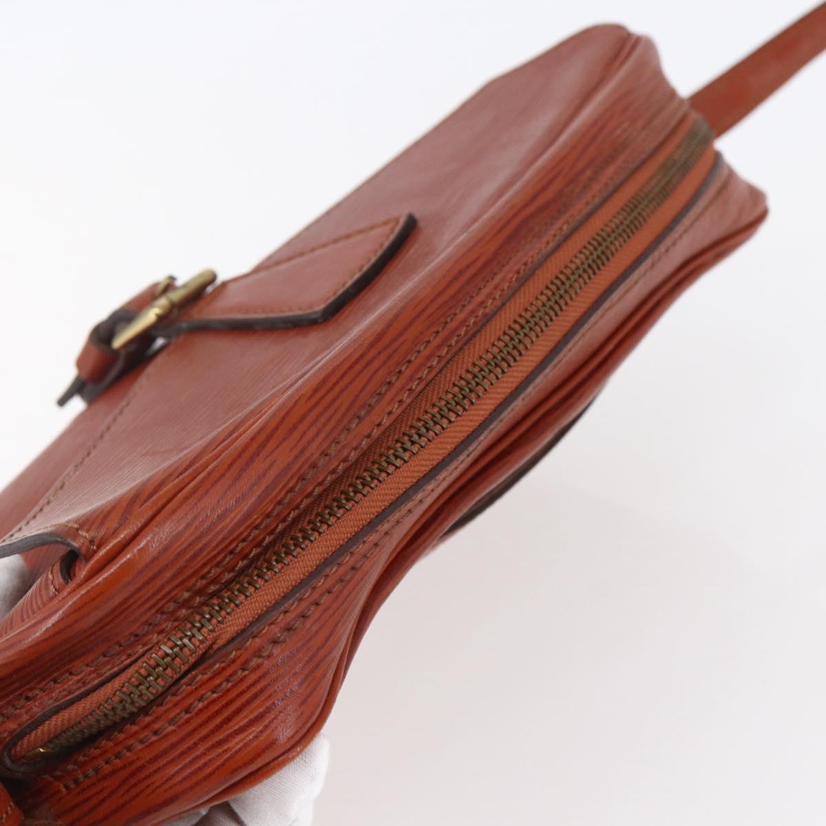 LOUIS VUITTON Epi Jeune Fille MM Shoulder Bag Kenya Brown M52153 LV Auth 147348