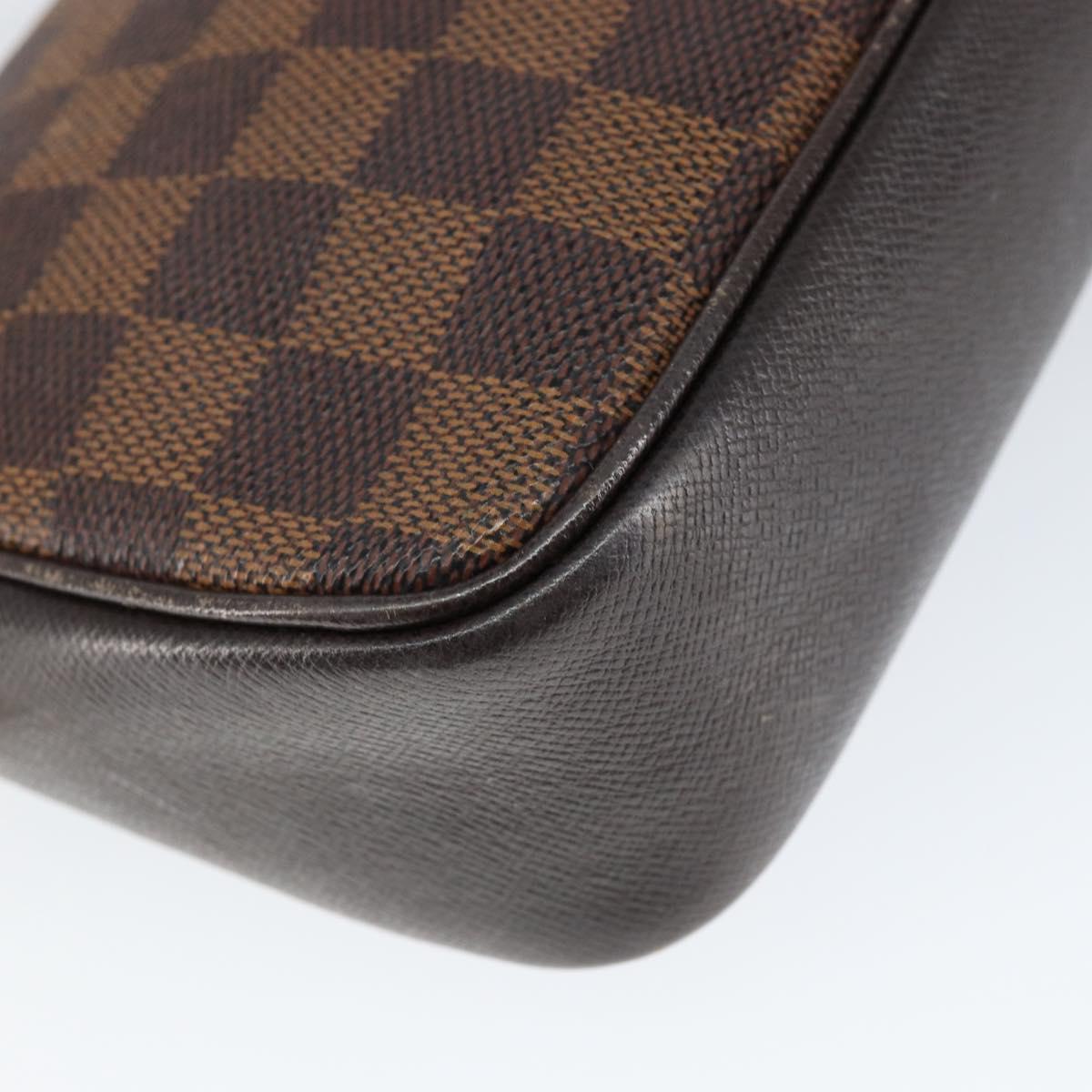 LOUIS VUITTON Damier Ebene Trousse Makeup Pouch N51982 LV Auth 147358