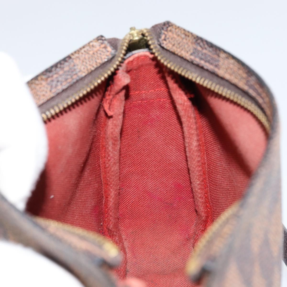 LOUIS VUITTON Damier Ebene Trousse Makeup Pouch N51982 LV Auth 147358