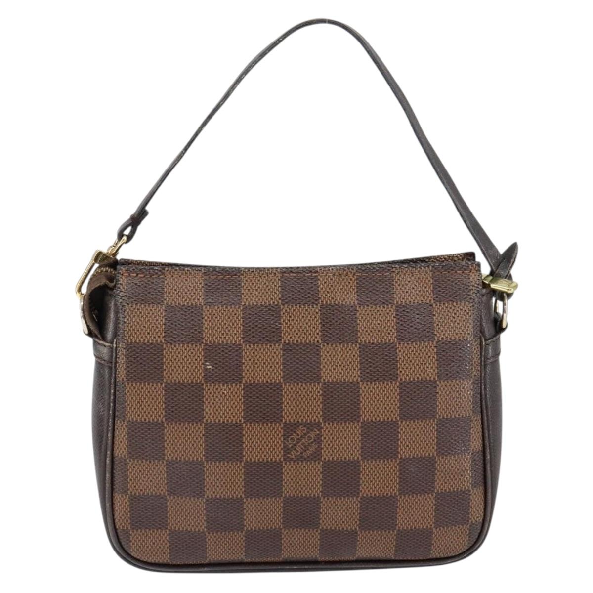 LOUIS VUITTON Damier Ebene Trousse Makeup Pouch N51982 LV Auth 147358