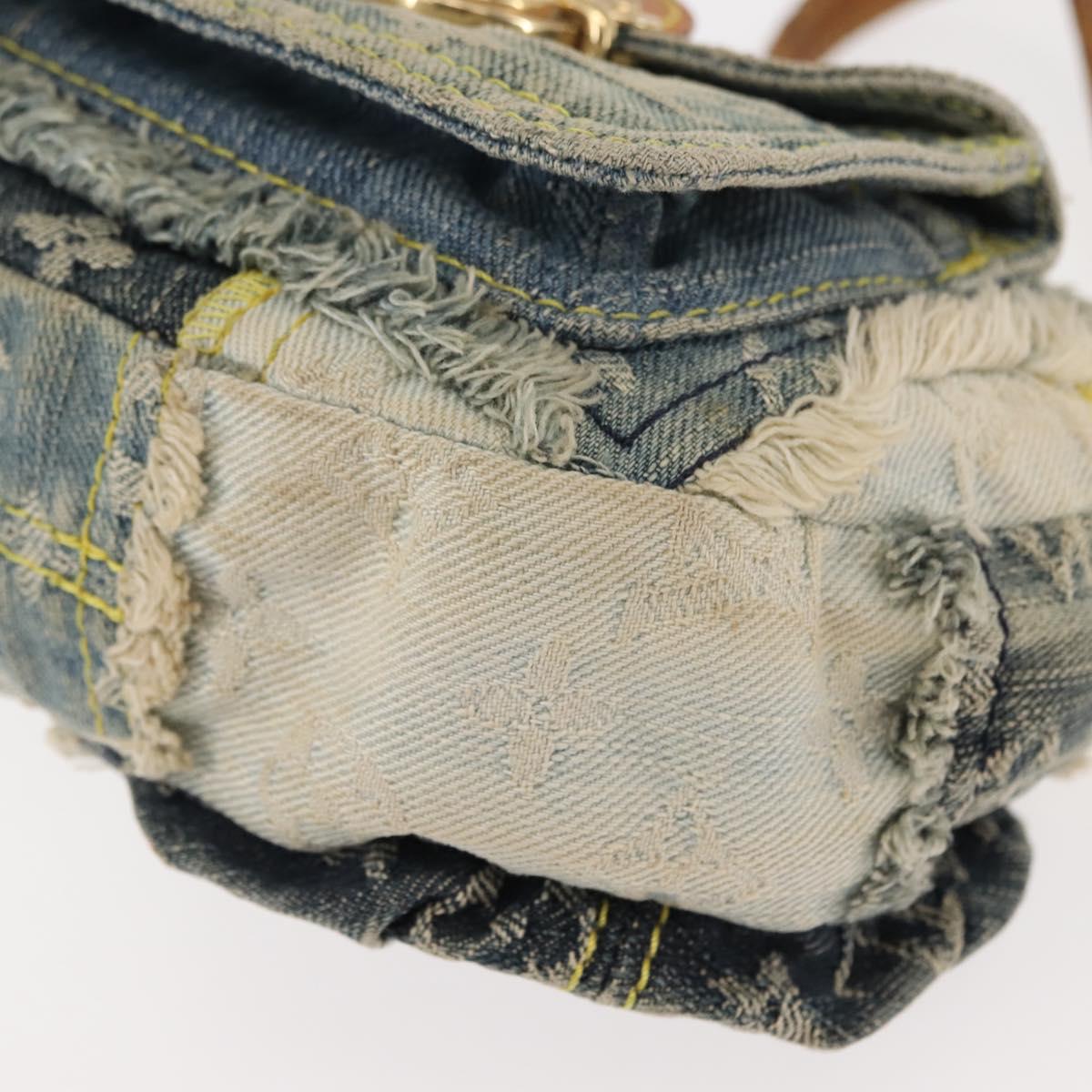 LOUIS VUITTON Monogram Denim Pouch Shoulder Bag Blue M95382 LV Auth 147361