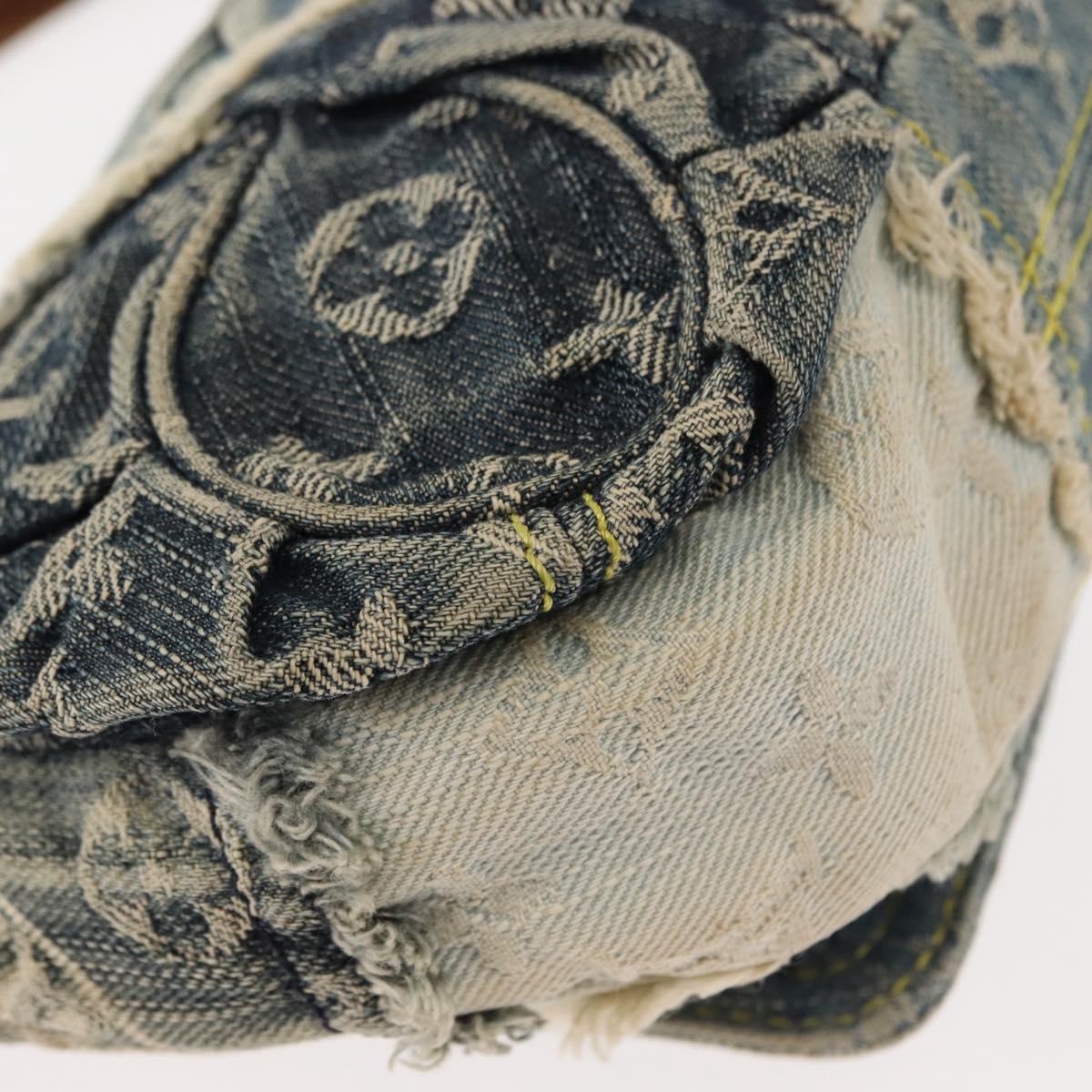 LOUIS VUITTON Monogram Denim Pouch Shoulder Bag Blue M95382 LV Auth 147361