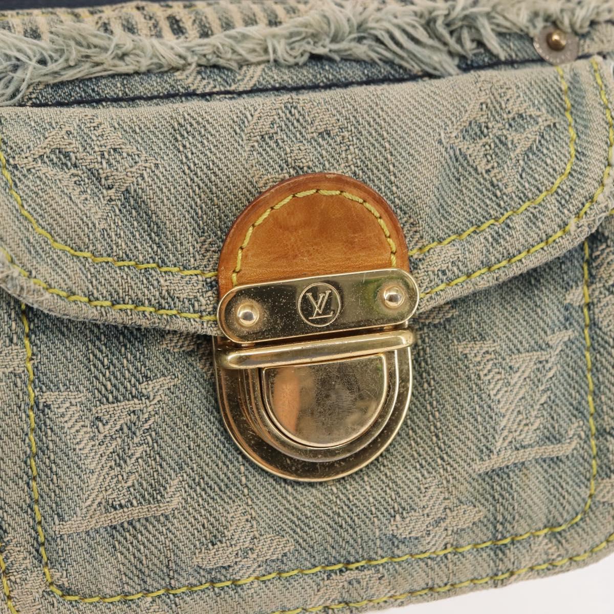 LOUIS VUITTON Monogram Denim Pouch Shoulder Bag Blue M95382 LV Auth 147361