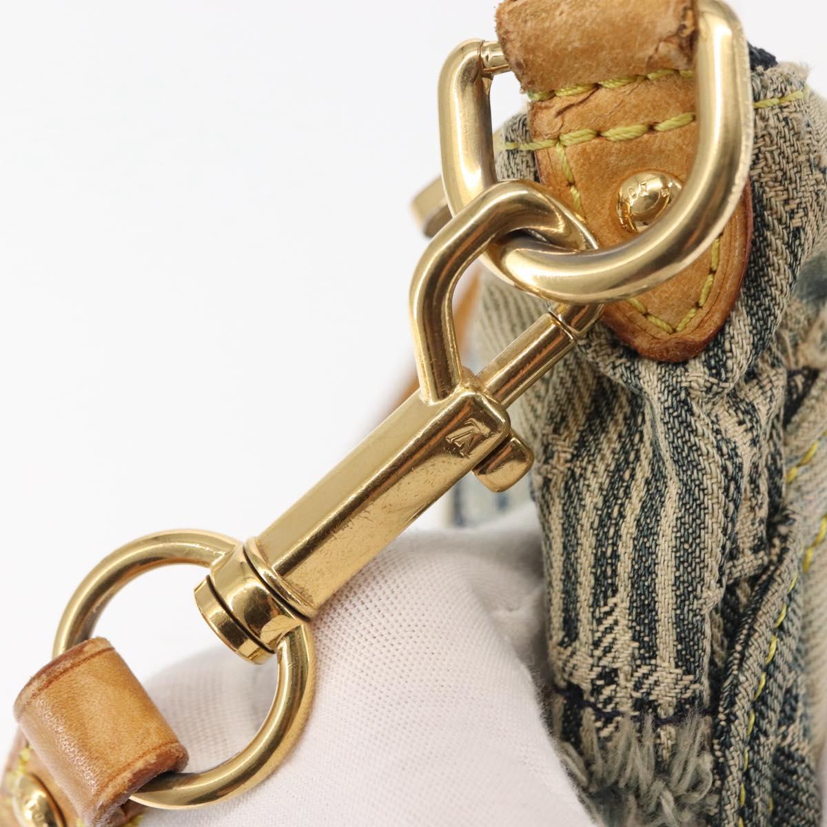 LOUIS VUITTON Monogram Denim Pouch Shoulder Bag Blue M95382 LV Auth 147361