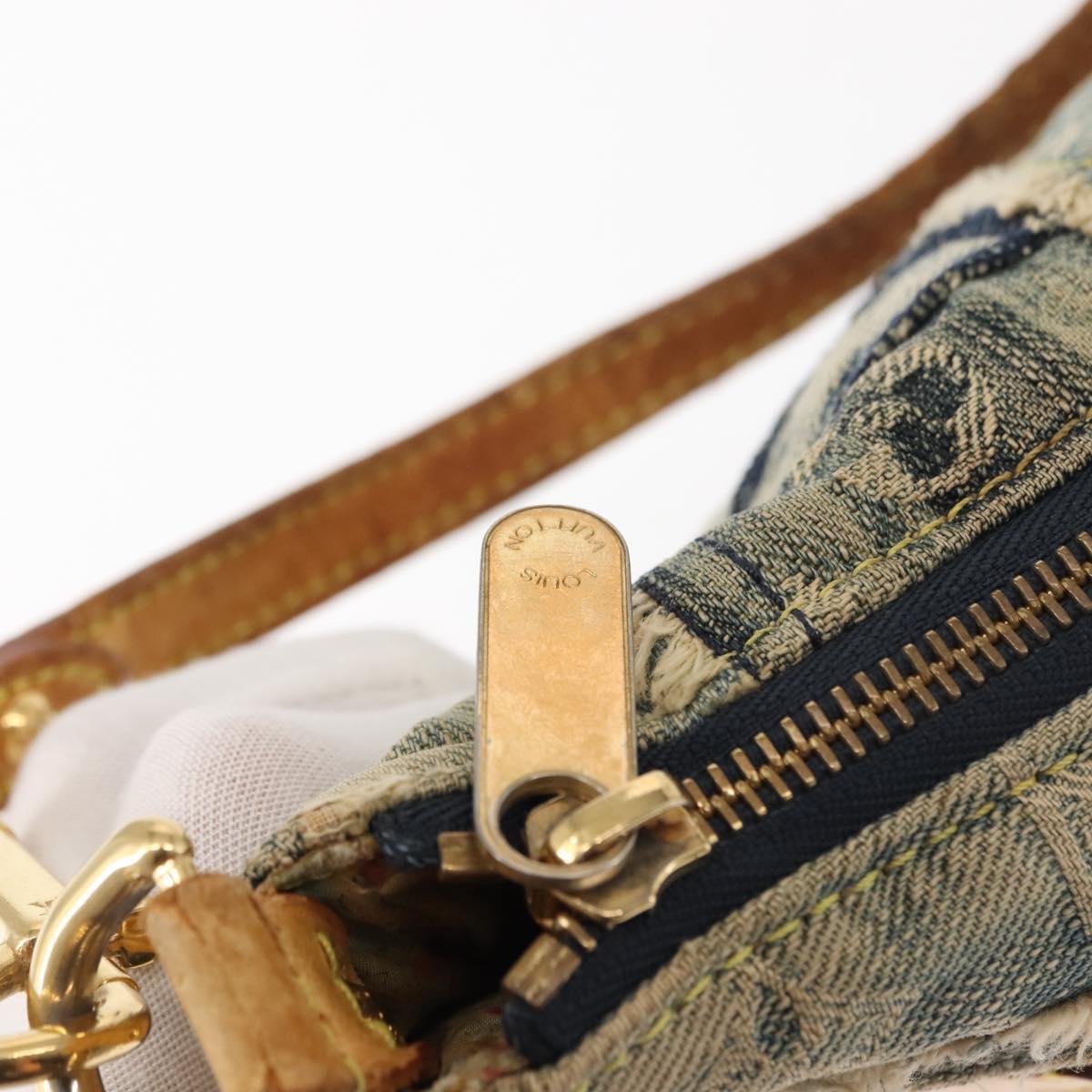 LOUIS VUITTON Monogram Denim Pouch Shoulder Bag Blue M95382 LV Auth 147361
