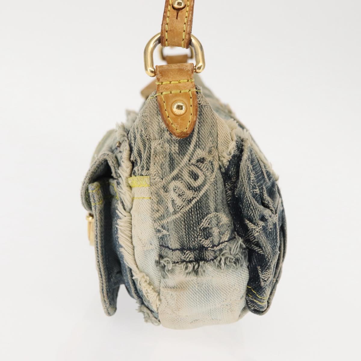 LOUIS VUITTON Monogram Denim Pouch Shoulder Bag Blue M95382 LV Auth 147361