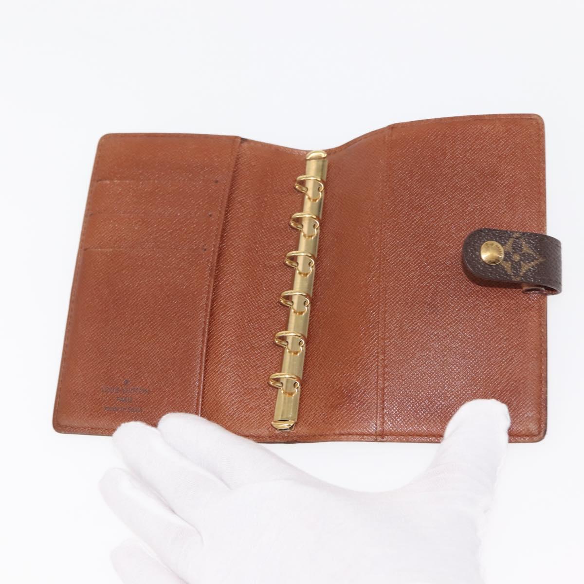 LOUIS VUITTON Monogram Agenda PM Day Planner Cover R20005 LV Auth 147366
