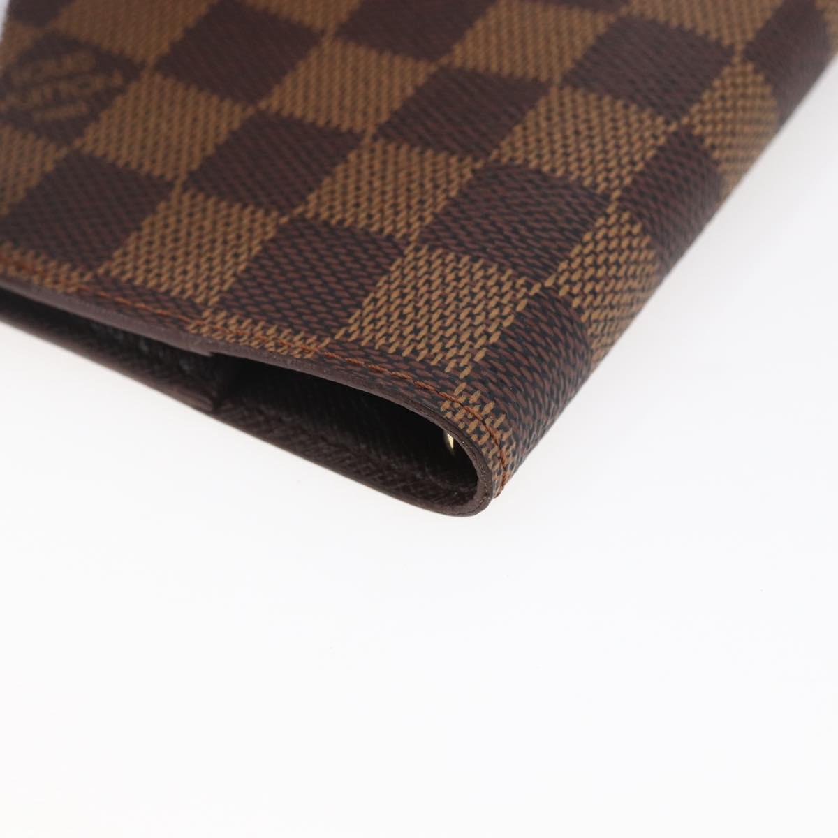 LOUIS VUITTON Damier Ebene Agenda PM Day Planner Cover R20700 LV Auth 147369