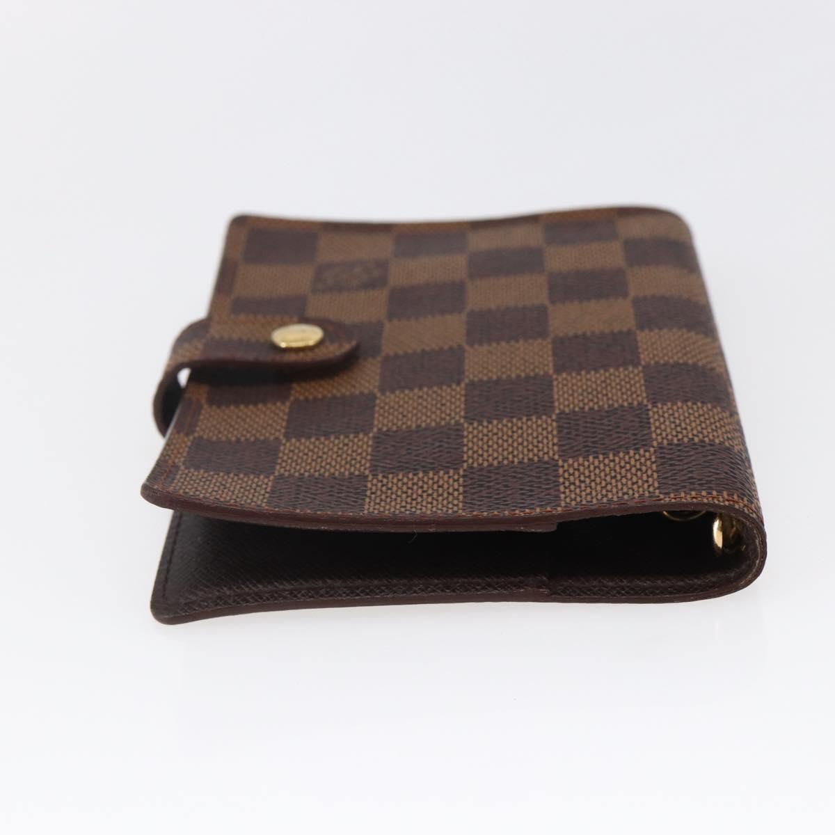 LOUIS VUITTON Damier Ebene Agenda PM Day Planner Cover R20700 LV Auth 147369