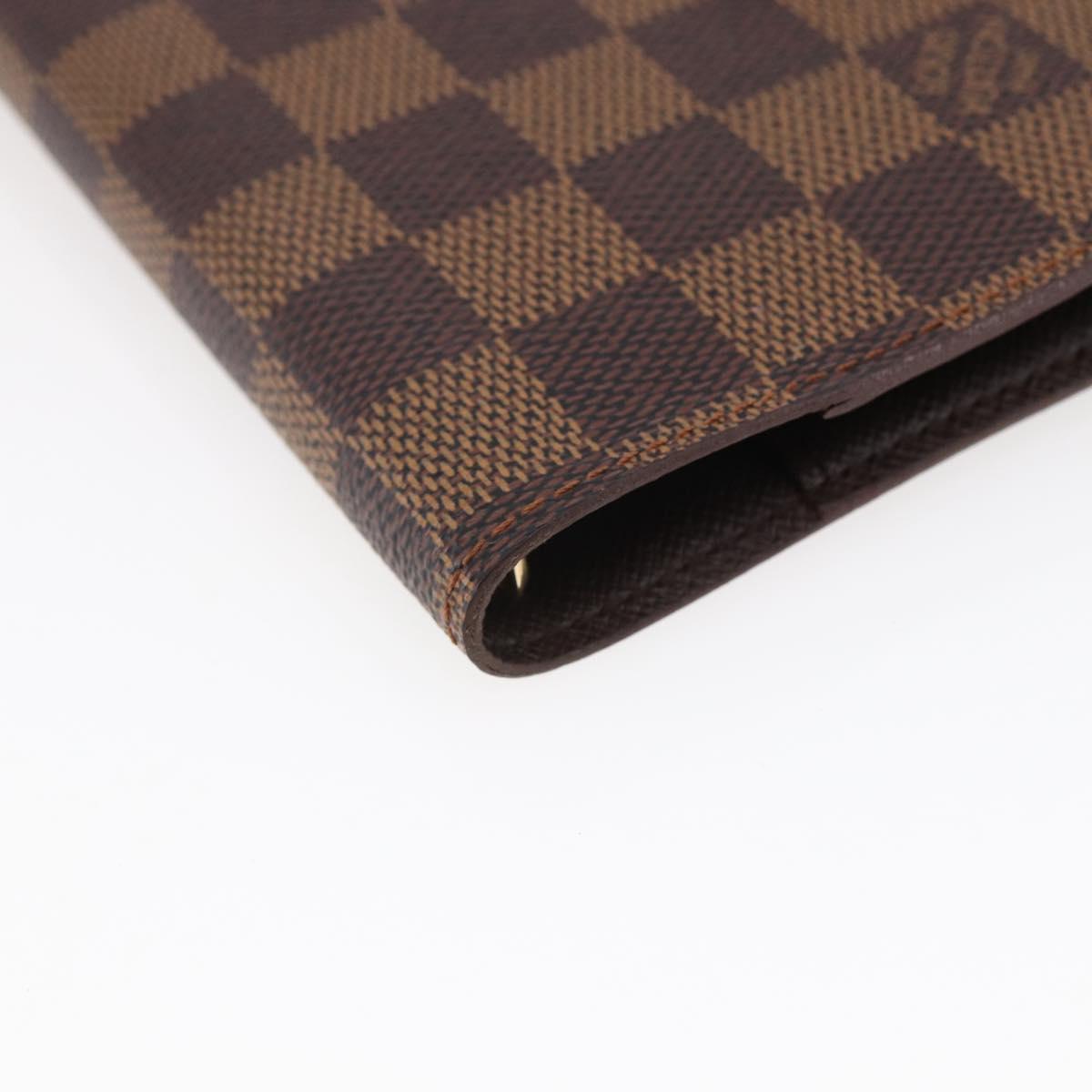 LOUIS VUITTON Damier Ebene Agenda PM Day Planner Cover R20700 LV Auth 147369