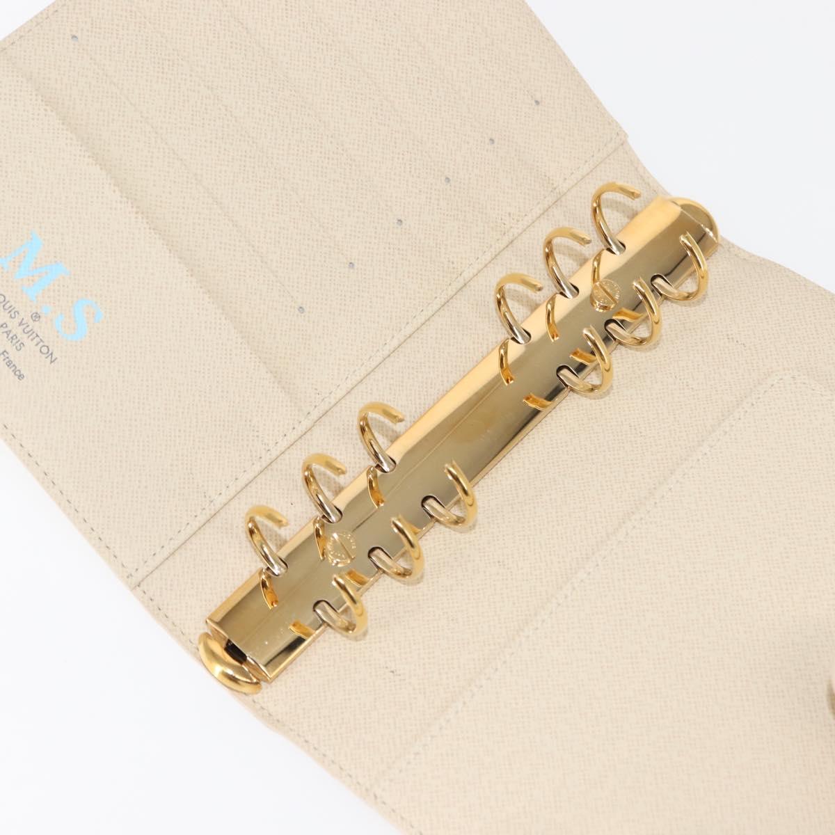 LOUIS VUITTON Damier Azur Agenda MM Day Planner Cover R20707 LV Auth 147370