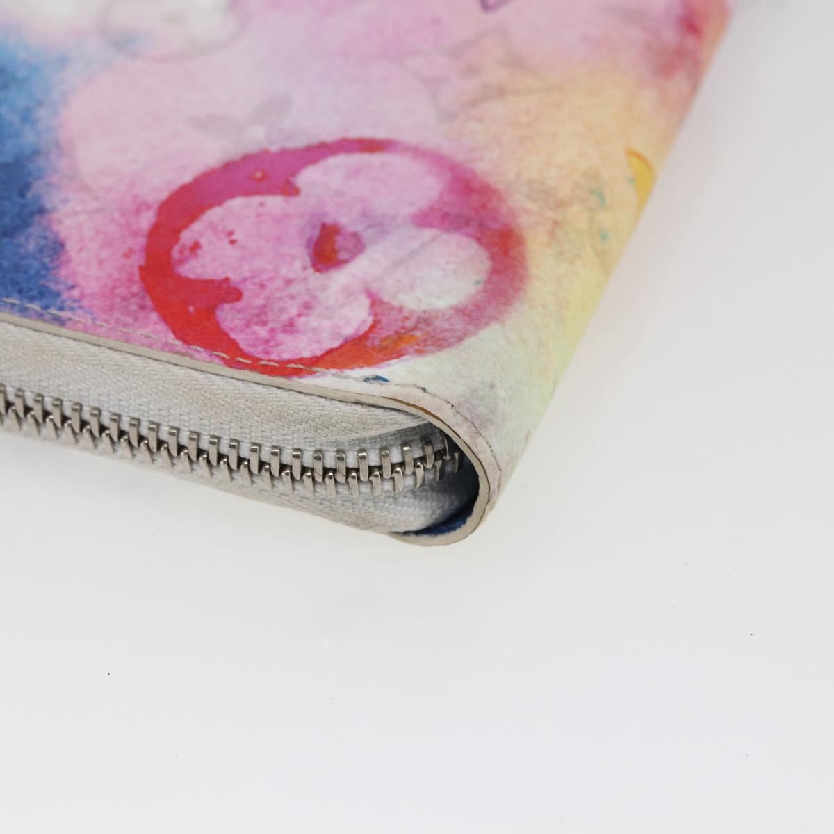 LOUIS VUITTON Monogram Water Color Long Wallet White M80499 LV Auth 147371