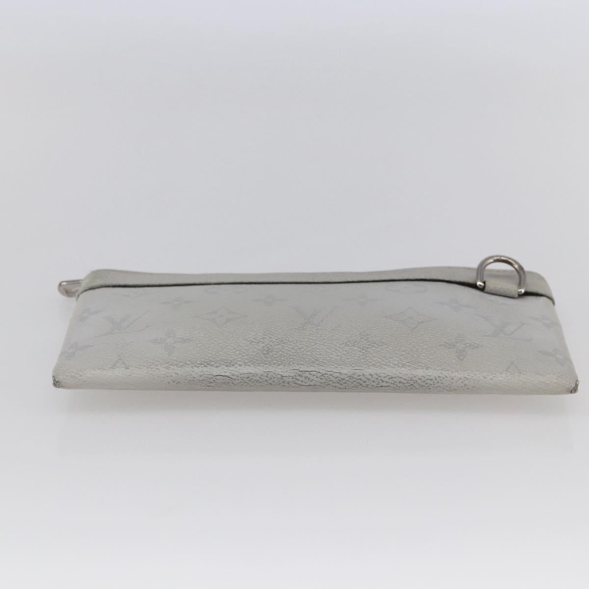 LOUIS VUITTON Monogram Taigarama Pochette Discovery PM Gray M30279 Auth 147372