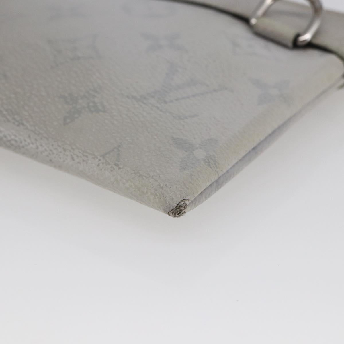 LOUIS VUITTON Monogram Taigarama Pochette Discovery PM Gray M30279 Auth 147372