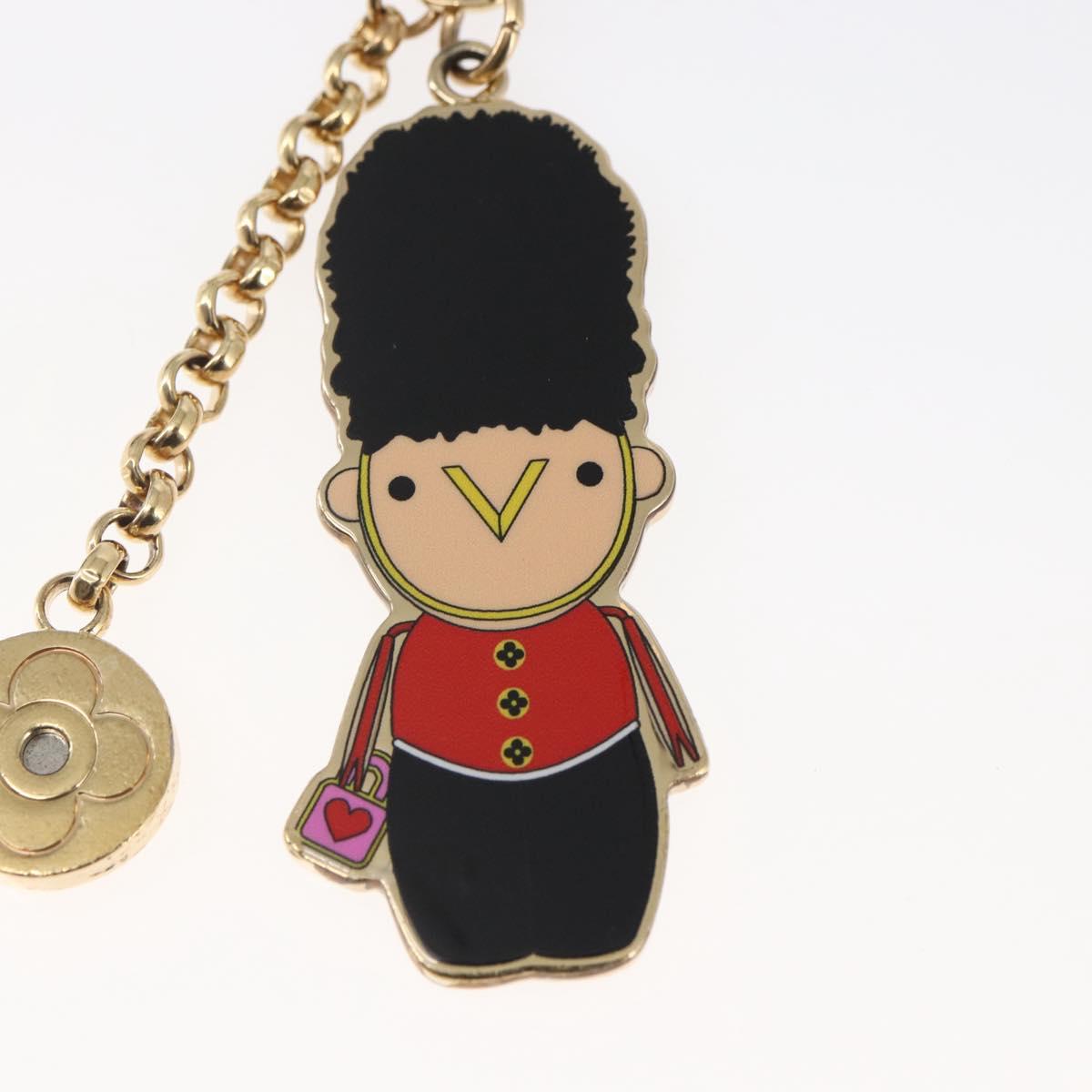 LOUIS VUITTON Monogram Vivienne Key Holder metal Gold LV Auth 147374