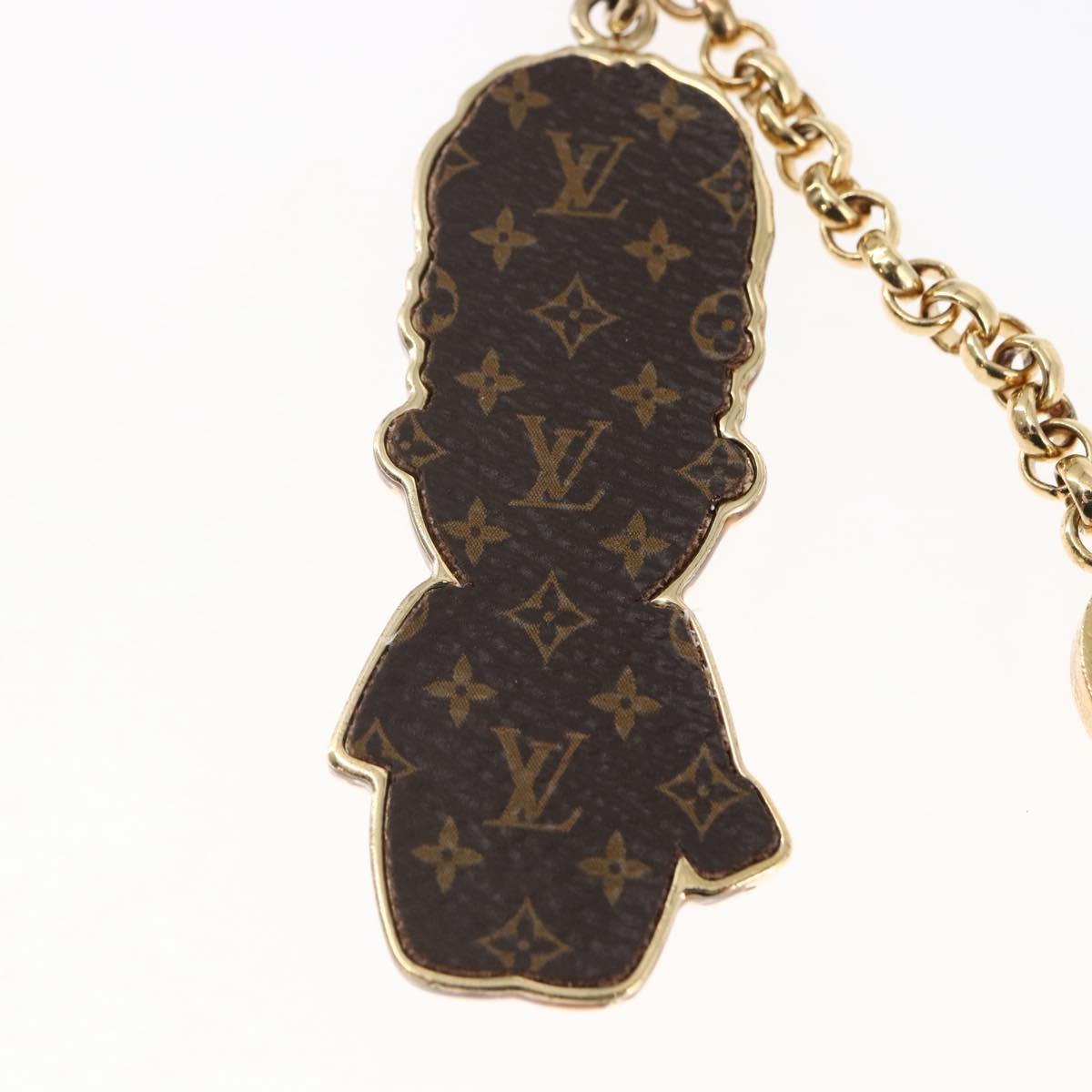 LOUIS VUITTON Monogram Vivienne Key Holder metal Gold LV Auth 147374