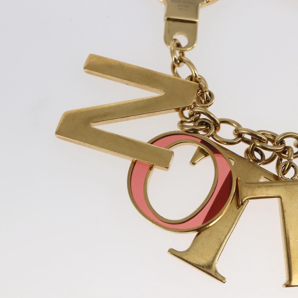LOUIS VUITTON Porte Cles Initial Key Holder metal Gold Red M61020 LV Auth 147376