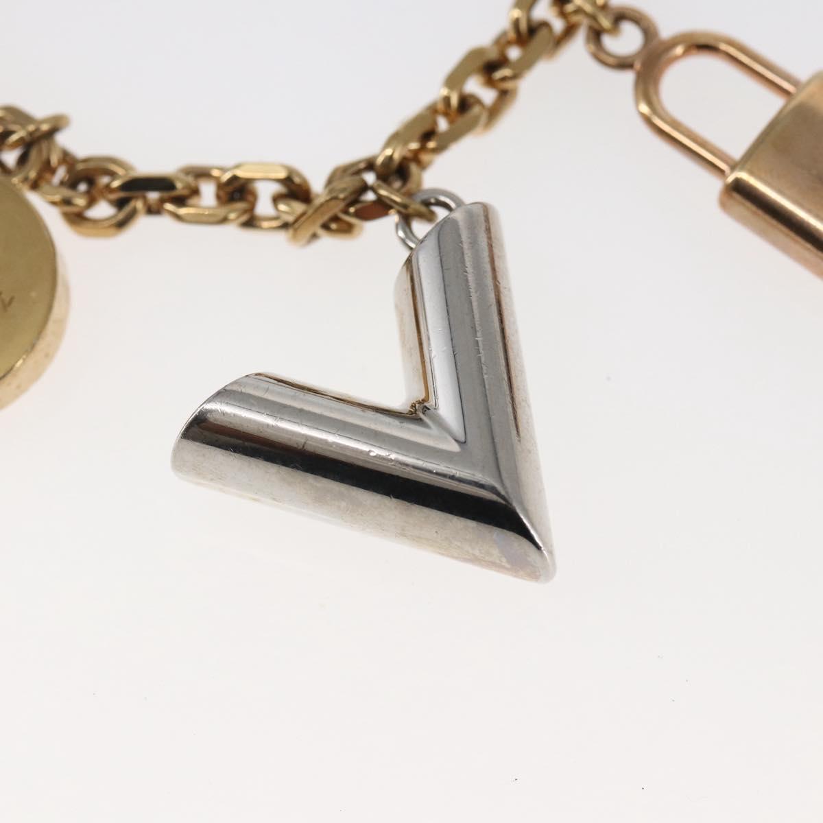 LOUIS VUITTON Chain Caleido V Charm Key Holder metal Gold M67379 LV Auth 147377
