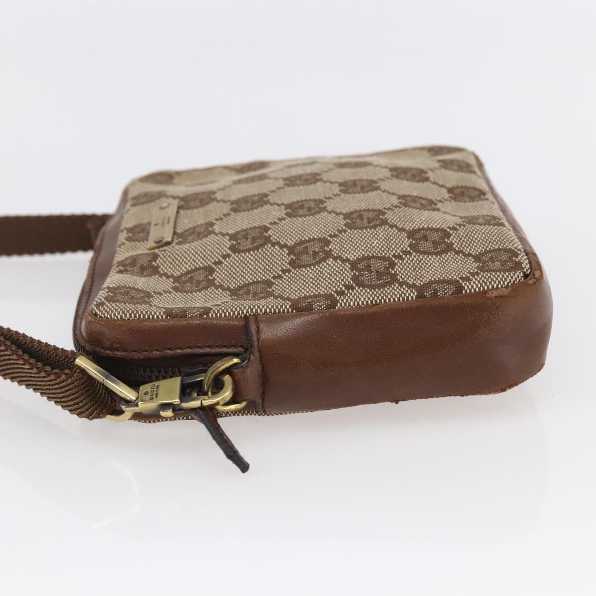 GUCCI GG Canvas Shoulder Bag Beige Brown Auth 147380
